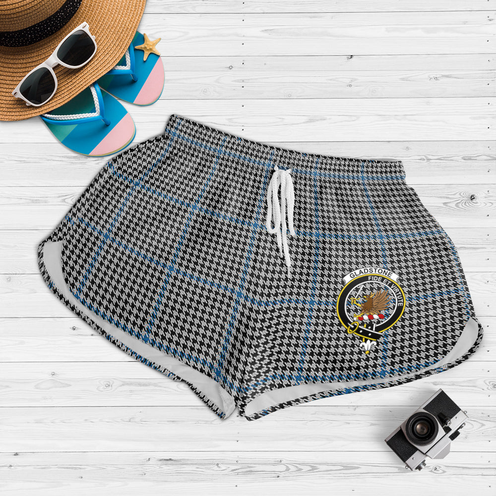 Gladstone Tartan Womens Shorts with Family Crest 4XL - Tartan Vibes Clothing