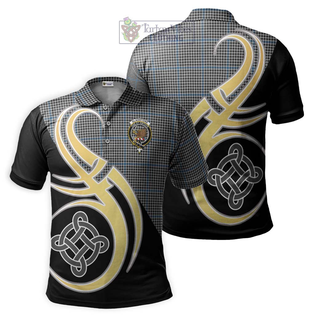 Gladstone Tartan Polo Shirt with Family Crest and Celtic Symbol Style Kid - Tartan Vibes Clothing