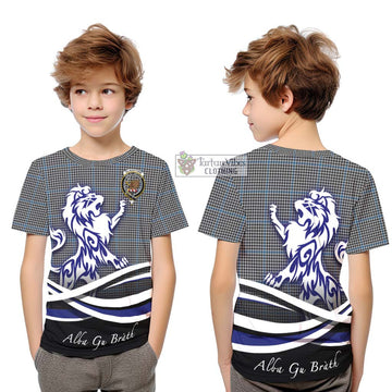 Gladstone Tartan Kid T-Shirt with Alba Gu Brath Regal Lion Emblem Youth XL Size14 - Tartan Vibes Clothing
