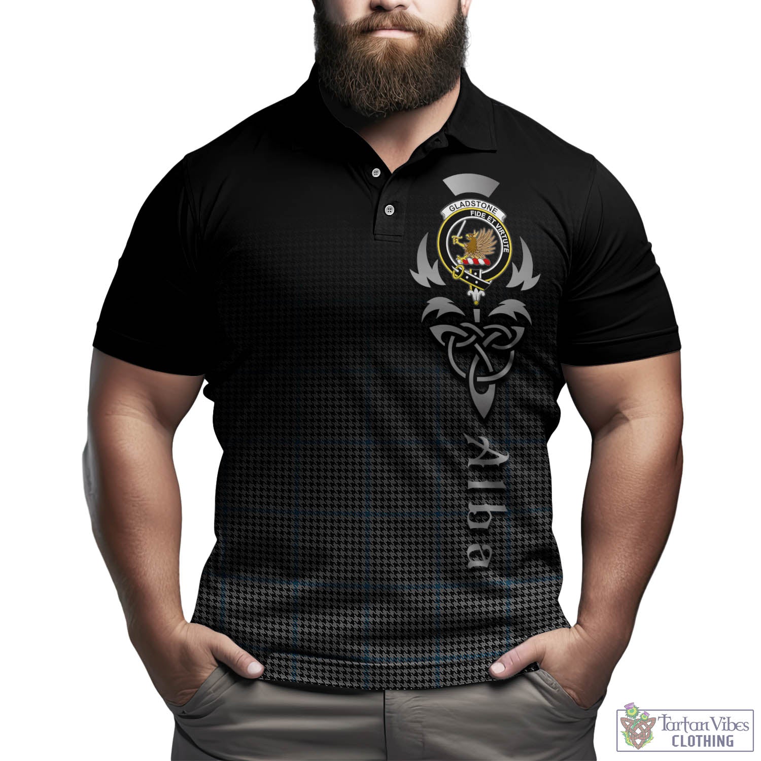 Gladstone Tartan Polo Shirt Featuring Alba Gu Brath Family Crest Celtic Inspired Kid - Tartan Vibes Clothing