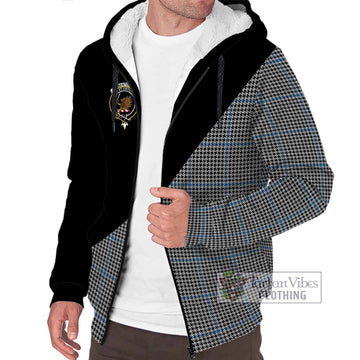 Gladstone Tartan Sherpa Hoodie with Family Crest and Military Logo Style Unisex S - Tartan Vibes Clothing