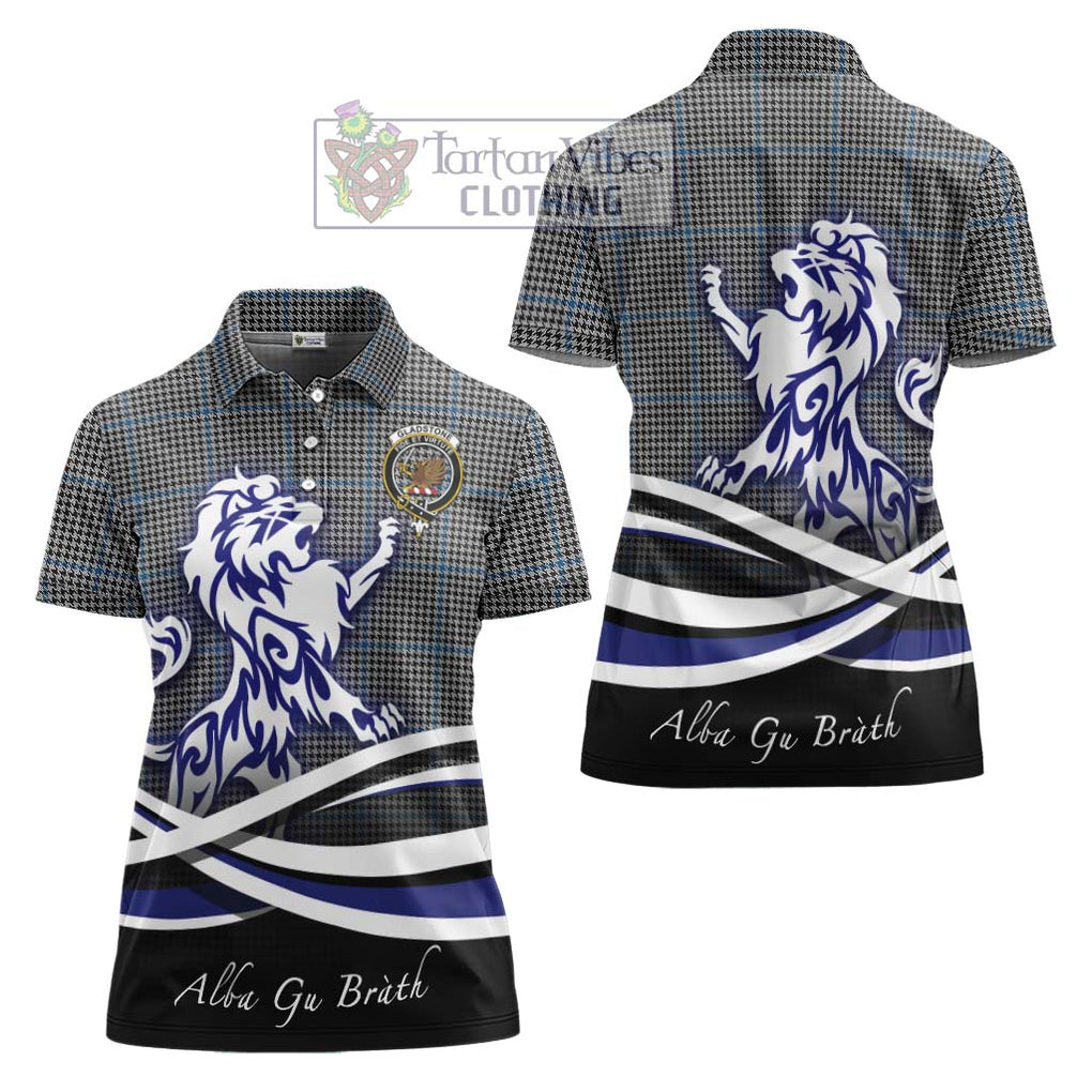 Gladstone Tartan Women's Polo Shirt with Alba Gu Brath Regal Lion Emblem Women - Tartan Vibes Clothing