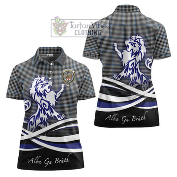 Gladstone Tartan Women's Polo Shirt with Alba Gu Brath Regal Lion Emblem Women - Tartan Vibes Clothing
