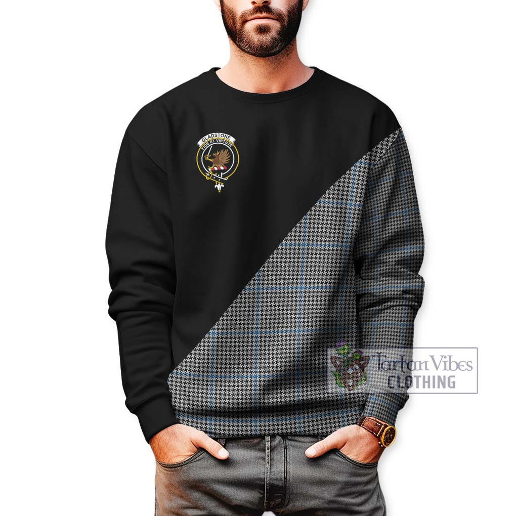 Gladstone Tartan Sweatshirt with Family Crest and Military Logo Style Unisex - Tartan Vibes Clothing