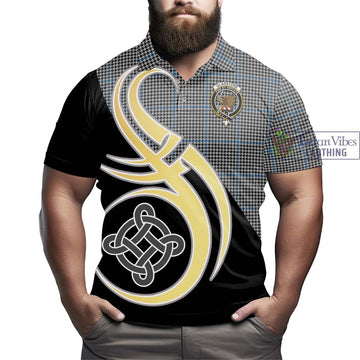 Gladstone Tartan Polo Shirt with Family Crest and Celtic Symbol Style - Tartan Vibes Clothing