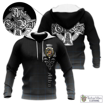 Gladstone Tartan Knitted Hoodie Featuring Alba Gu Brath Family Crest Celtic Inspired - Tartan Vibes Clothing