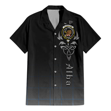 Gladstone Tartan Hawaiian Shirt Shirt Featuring Alba Gu Brath Family Crest Celtic Inspired - Tartan Vibes Clothing