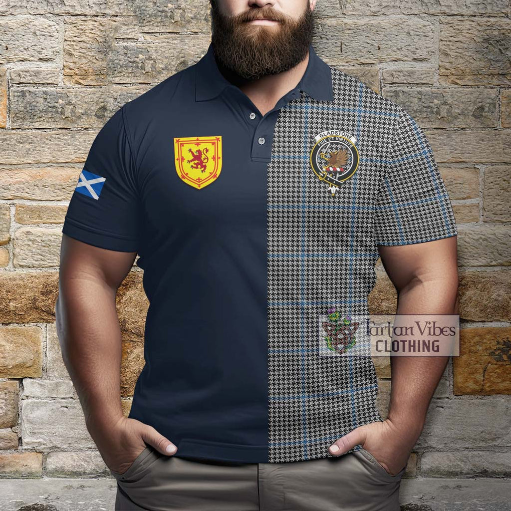 Gladstone Tartan Polo Shirt Alba with Scottish Lion Royal Arm Half Style - Tartan Vibes Clothing