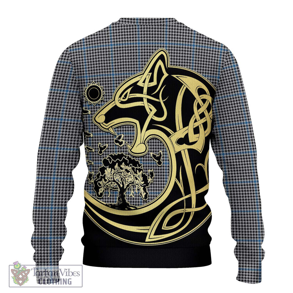 Gladstone Tartan Ugly Sweater with Family Crest Celtic Wolf Style - Tartan Vibes Clothing