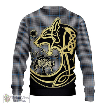Gladstone Tartan Ugly Sweater with Family Crest Celtic Wolf Style - Tartan Vibes Clothing