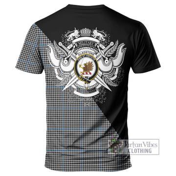 Gladstone Tartan T-Shirt with Family Crest and Military Logo Style - Tartanvibesclothing Shop