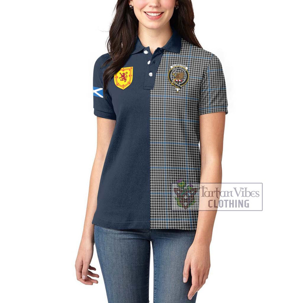 Gladstone Tartan Women's Polo Shirt Alba with Scottish Lion Royal Arm Half Style - Tartan Vibes Clothing