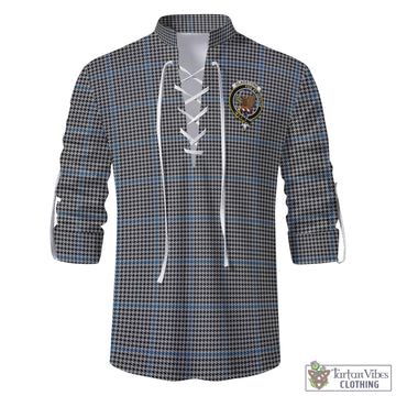 Gladstone Tartan Men's Scottish Traditional Jacobite Ghillie Kilt Shirt with Family Crest - Tartan Vibes Clothing