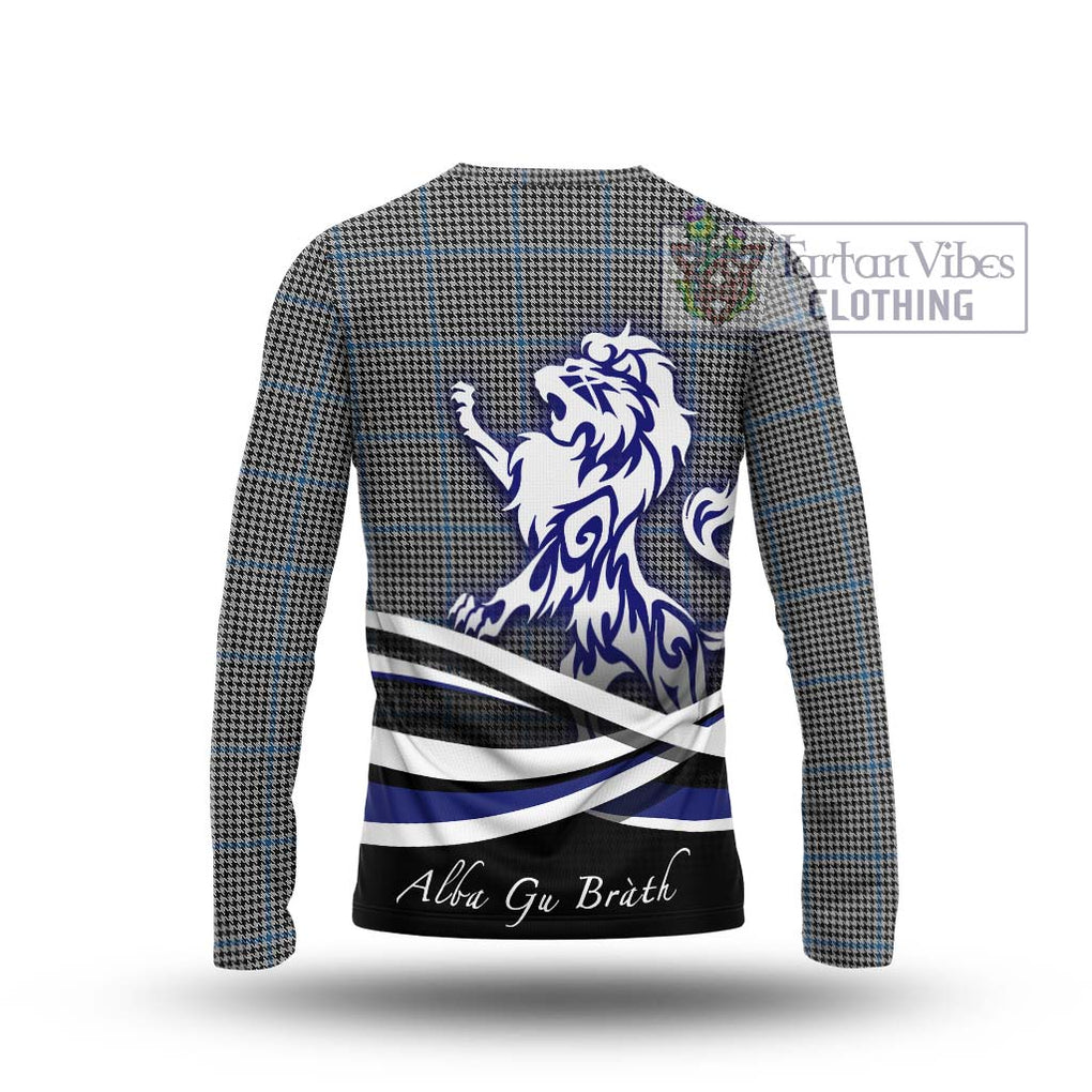 Gladstone Tartan Long Sleeve T-Shirt with Alba Gu Brath Regal Lion Emblem - Tartan Vibes Clothing