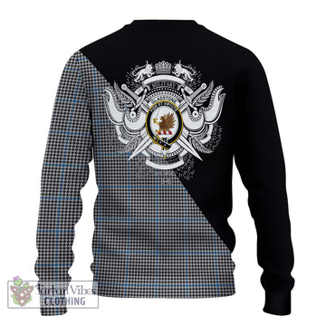 Gladstone Tartan Ugly Sweater with Family Crest and Military Logo Style - Tartan Vibes Clothing