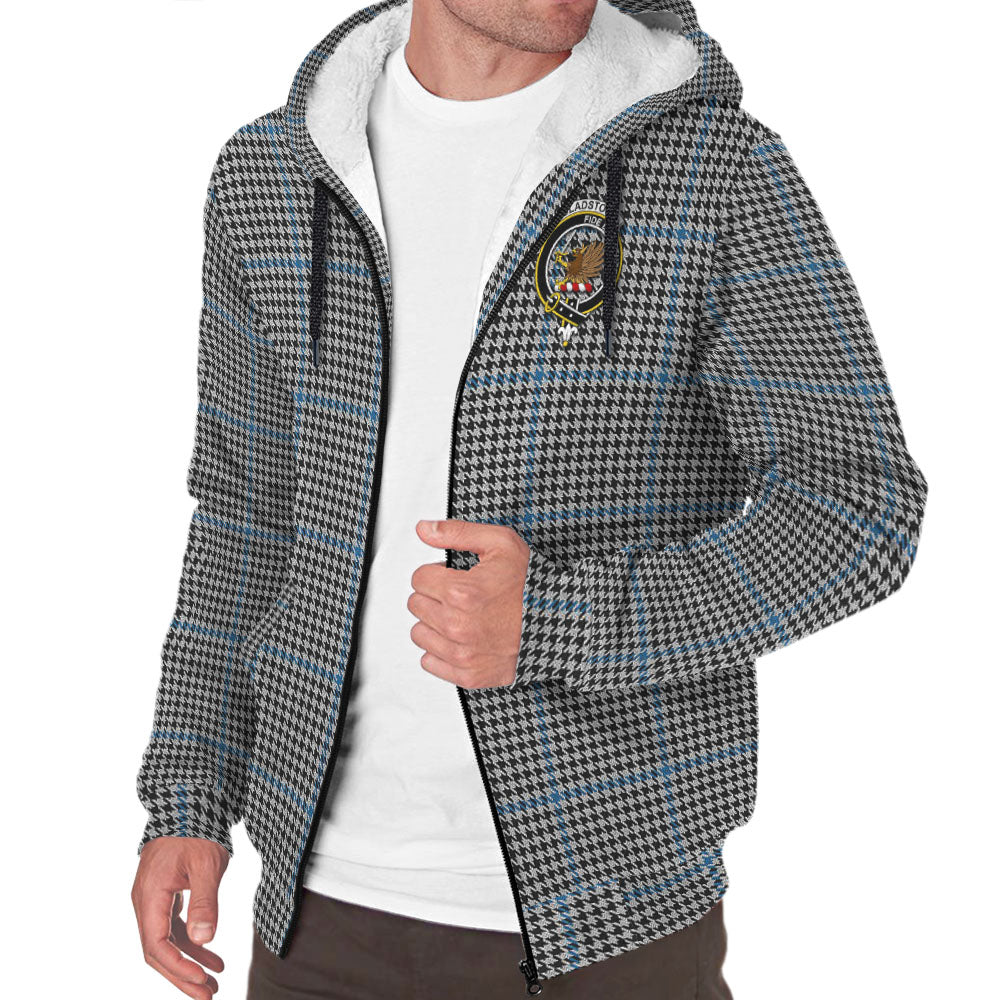 Gladstone Tartan Sherpa Hoodie with Family Crest - Tartan Vibes Clothing