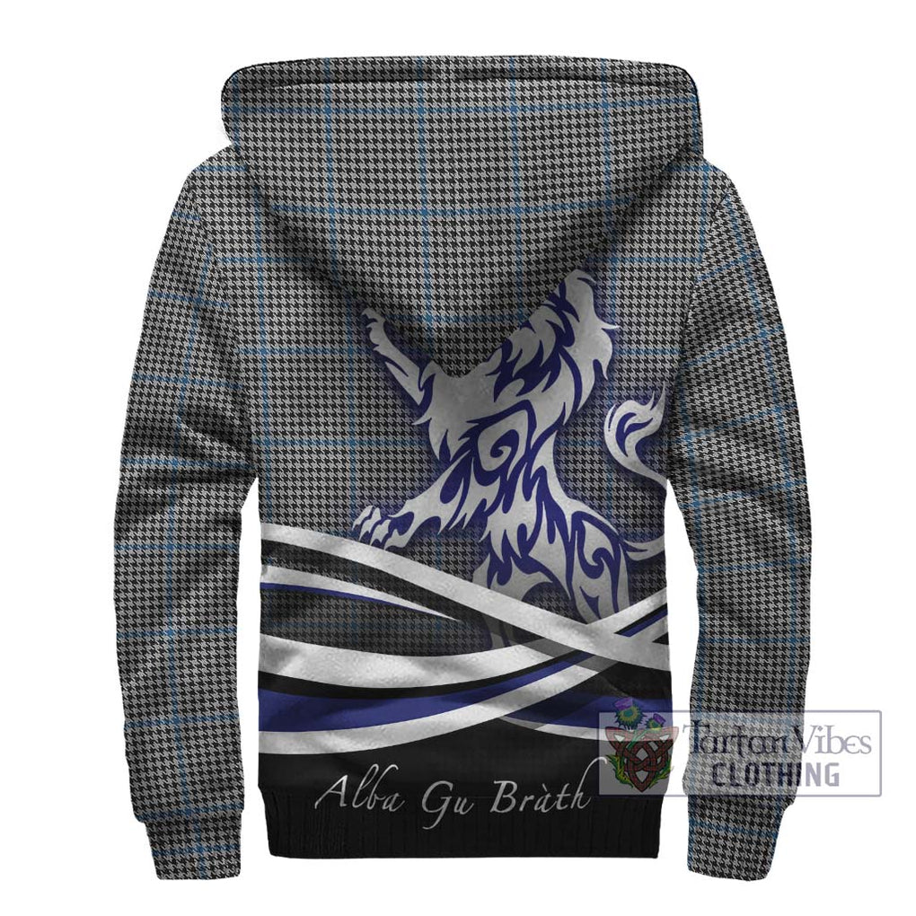 Gladstone Tartan Sherpa Hoodie with Alba Gu Brath Regal Lion Emblem - Tartan Vibes Clothing