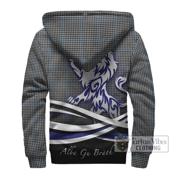 Gladstone Tartan Sherpa Hoodie with Alba Gu Brath Regal Lion Emblem - Tartan Vibes Clothing