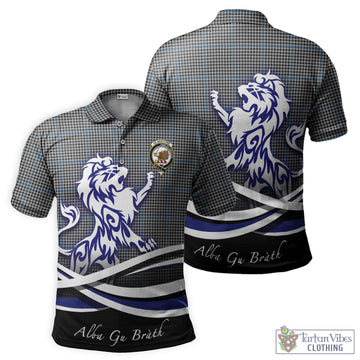 Gladstone Tartan Polo Shirt with Alba Gu Brath Regal Lion Emblem - Tartan Vibes Clothing