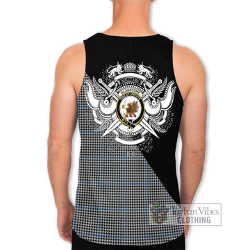 Gladstone Tartan Men's Tank Top with Family Crest and Military Logo Style - Tartan Vibes Clothing