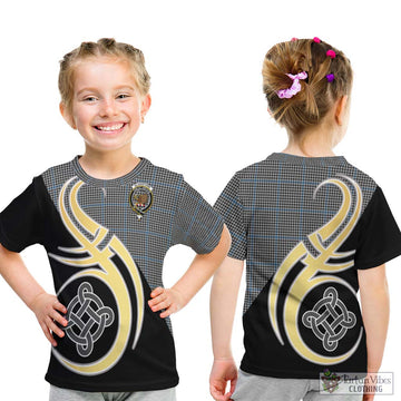 Gladstone Tartan Kid T-Shirt with Family Crest and Celtic Symbol Style - Tartan Vibes Clothing