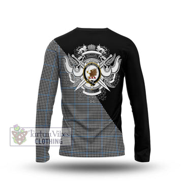 Gladstone Tartan Long Sleeve T-Shirt with Family Crest and Military Logo Style - Tartan Vibes Clothing