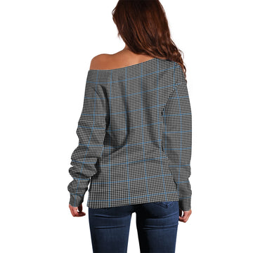 Gladstone Tartan Off Shoulder Women Sweater with Family Crest - Tartan Vibes Clothing