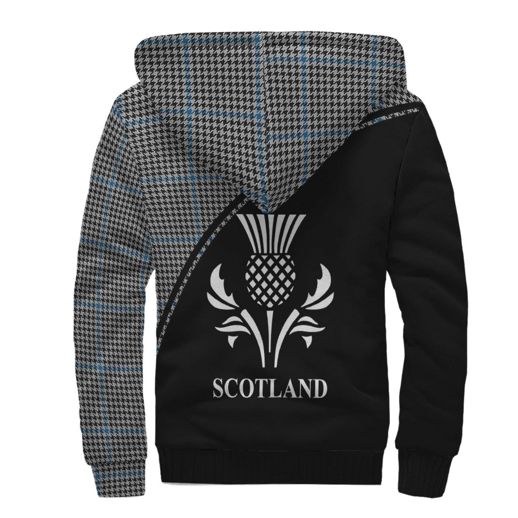 Gladstone Tartan Sherpa Hoodie with Family Crest Curve Style - Tartan Vibes Clothing
