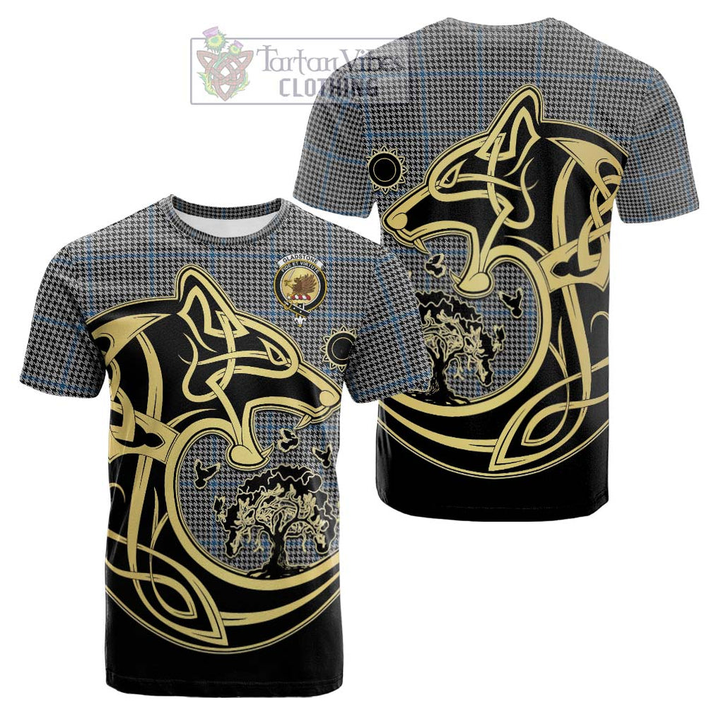 Gladstone Tartan Cotton T-shirt with Family Crest Celtic Wolf Style Kid's Shirt - Tartan Vibes Clothing