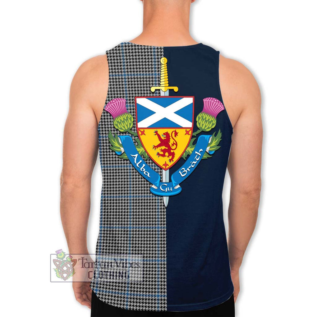 Gladstone Tartan Men's Tank Top Alba with Scottish Lion Royal Arm Half Style - Tartan Vibes Clothing
