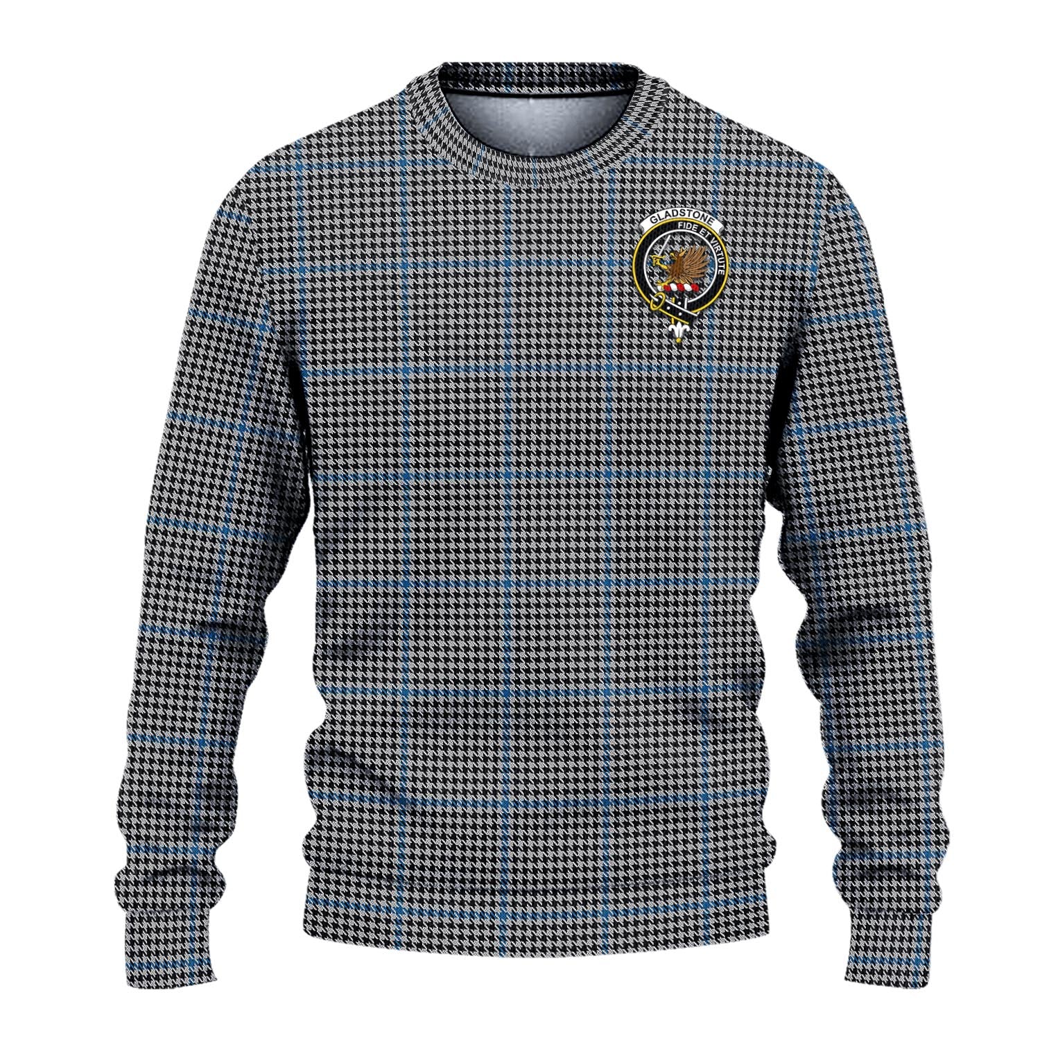 Gladstone Tartan Ugly Sweater with Family Crest - Tartan Vibes Clothing