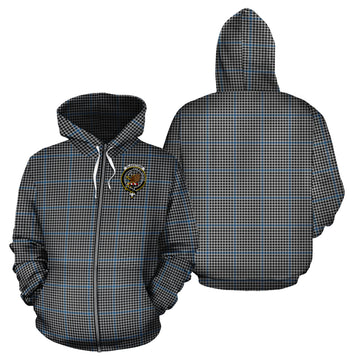 Gladstone Tartan Hoodie with Family Crest - Tartan Vibes Clothing