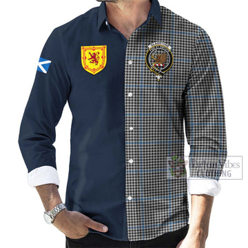 Tartan Vibes Clothing Gladstone Tartan Long Sleeve Button Shirt with Scottish Lion Royal Arm Half Style