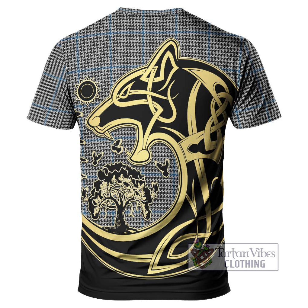 Gladstone Tartan T-Shirt with Family Crest Celtic Wolf Style - Tartan Vibes Clothing