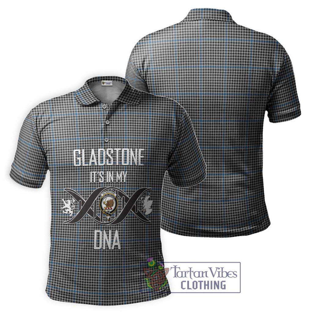 Gladstone Tartan Polo Shirt with Family Crest DNA In Me Style - Tartan Vibes Clothing