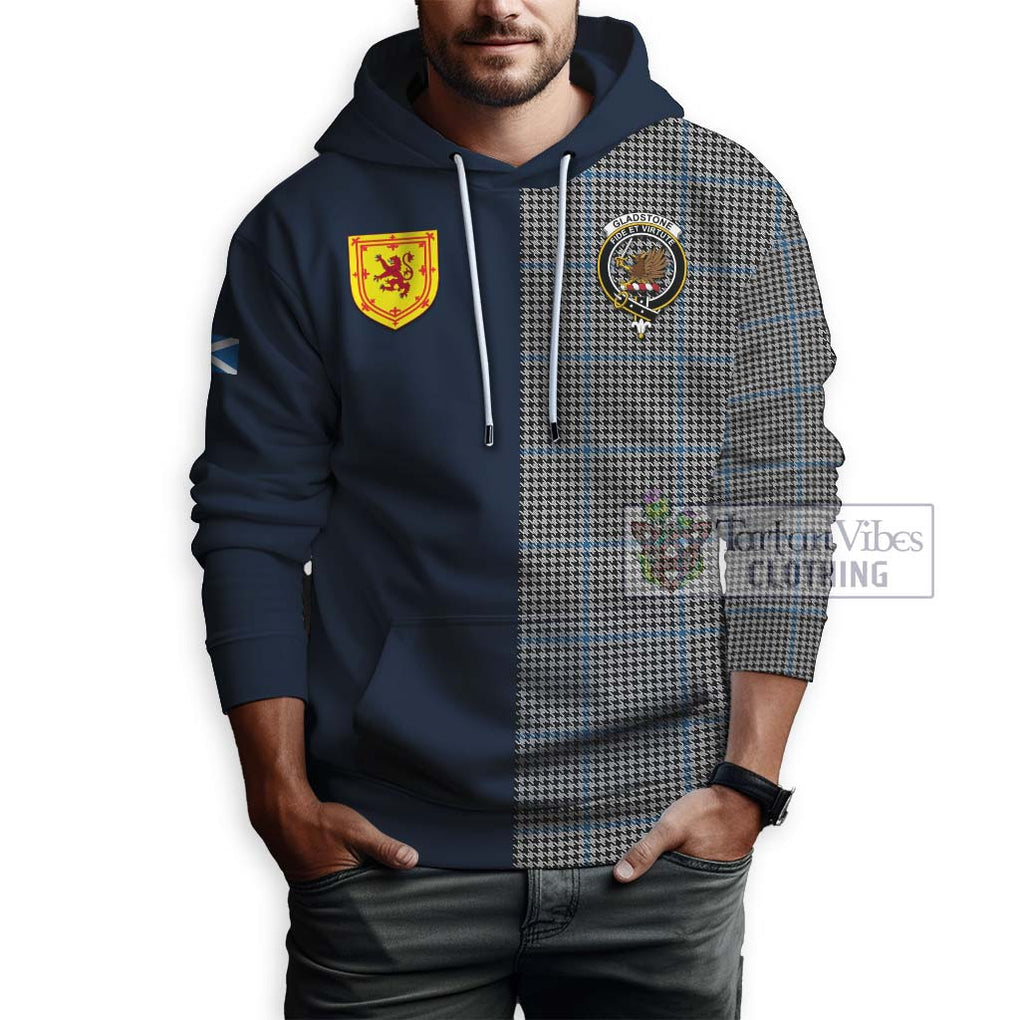 Gladstone Tartan Hoodie Alba with Scottish Lion Royal Arm Half Style - Tartan Vibes Clothing