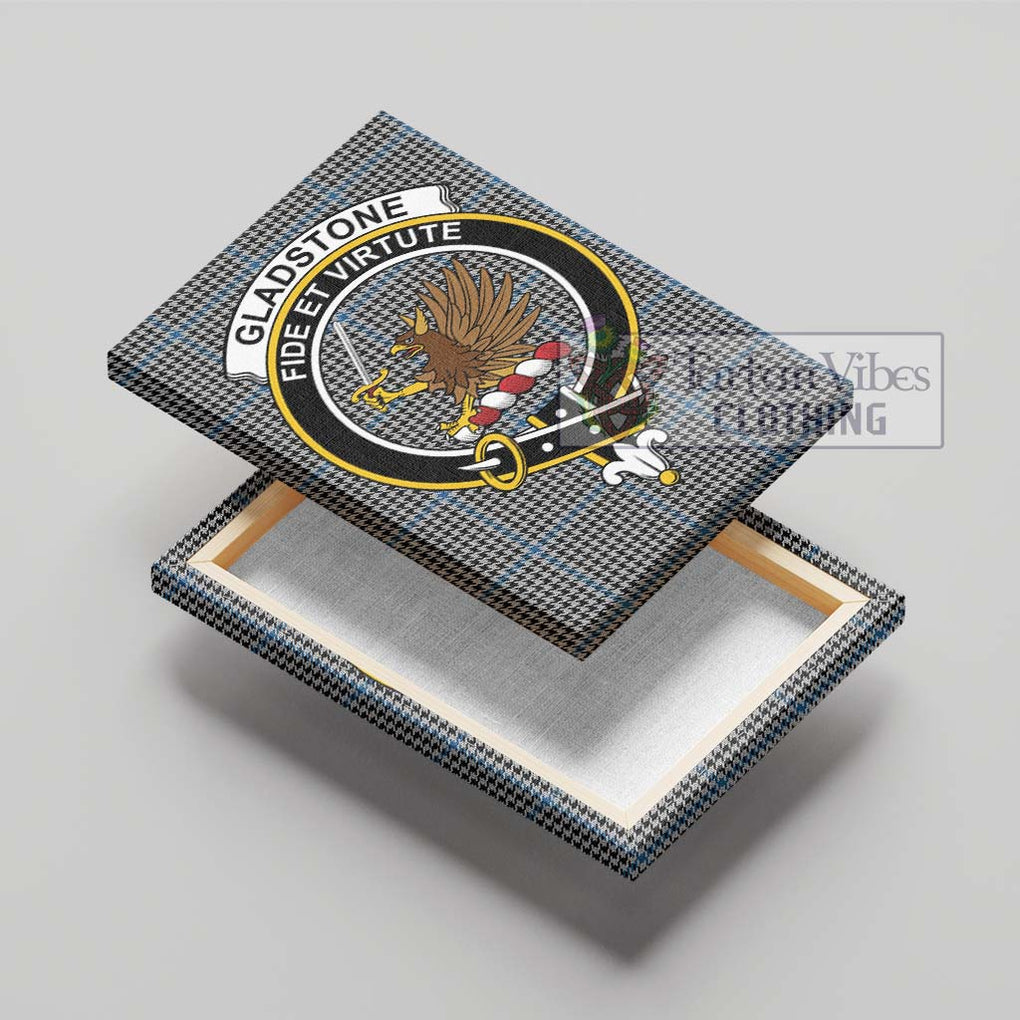 Gladstone Tartan Canvas Print Wall Art with Family Crest - Tartan Vibes Clothing