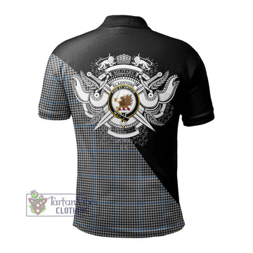 Gladstone Tartan Polo Shirt with Family Crest and Military Logo Style - Tartan Vibes Clothing