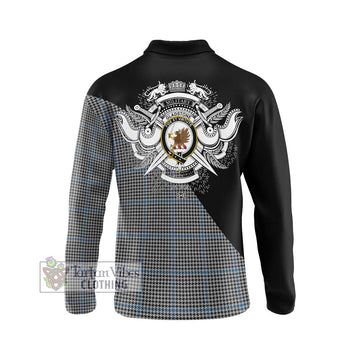 Gladstone Tartan Long Sleeve Polo Shirt with Family Crest and Military Logo Style - Tartan Vibes Clothing