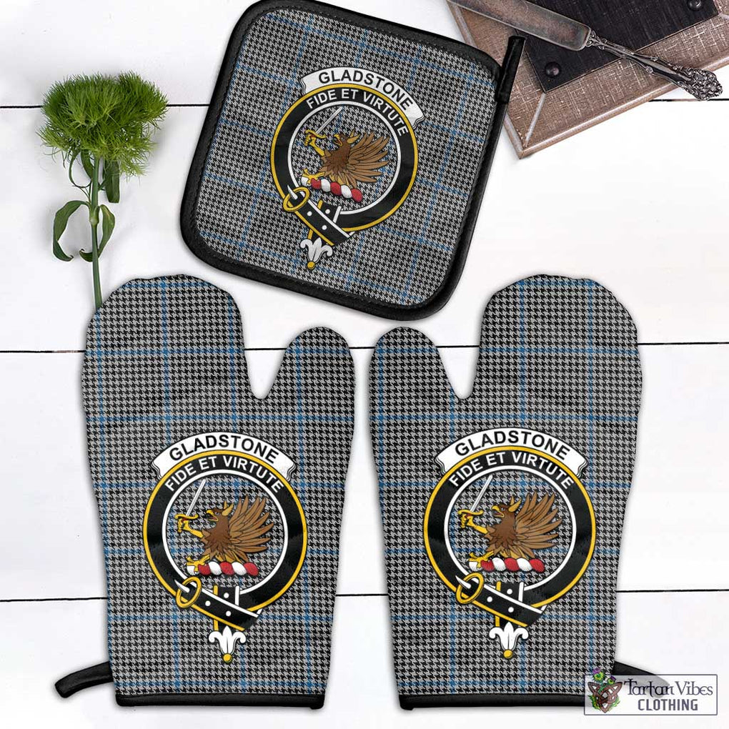 Gladstone Tartan Combo Oven Mitt & Pot-Holder with Family Crest - Tartan Vibes Clothing