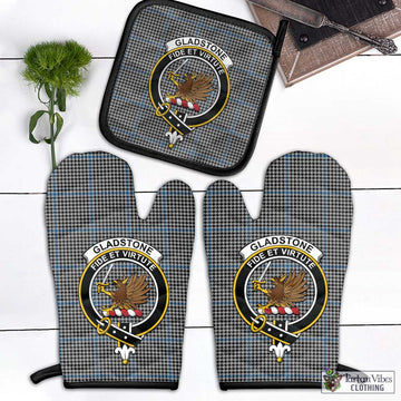 Gladstone Tartan Combo Oven Mitt & Pot-Holder with Family Crest - Tartan Vibes Clothing