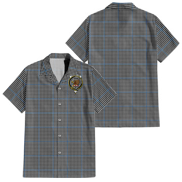 Gladstone Tartan Short Sleeve Button Down Shirt with Family Crest