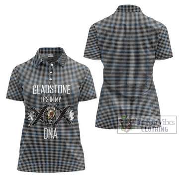 Gladstone Tartan Women's Polo Shirt with Family Crest DNA In Me Style - Tartan Vibes Clothing
