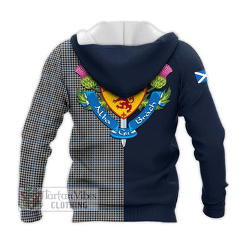 Gladstone Tartan Knitted Hoodie Alba with Scottish Lion Royal Arm Half Style - Tartan Vibes Clothing