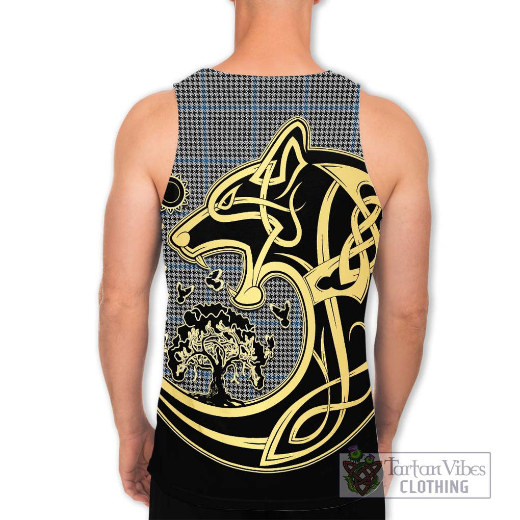 Gladstone Tartan Men's Tank Top with Family Crest Celtic Wolf Style - Tartan Vibes Clothing