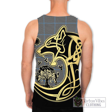 Gladstone Tartan Men's Tank Top with Family Crest Celtic Wolf Style - Tartan Vibes Clothing