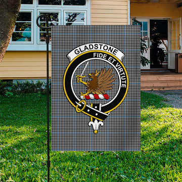 Gladstone Tartan Garden Flag with Family Crest Garden Flag - Tartan Vibes Clothing