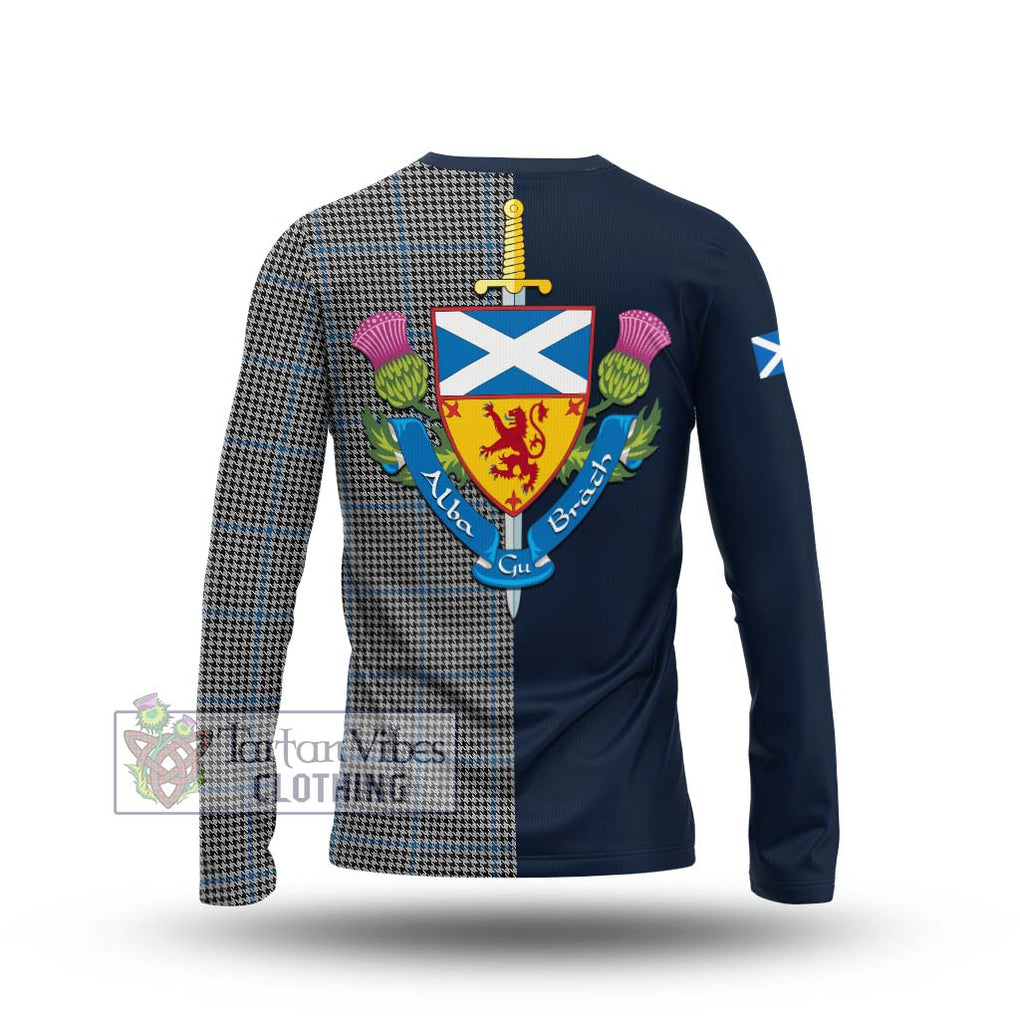 Gladstone Tartan Long Sleeve T-Shirt Alba with Scottish Lion Royal Arm Half Style - Tartan Vibes Clothing