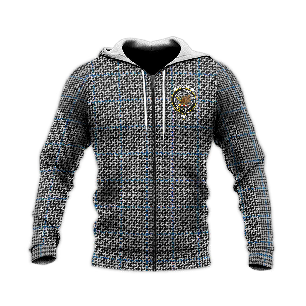 Gladstone Tartan Knitted Hoodie with Family Crest Unisex Knitted Zip Hoodie - Tartan Vibes Clothing