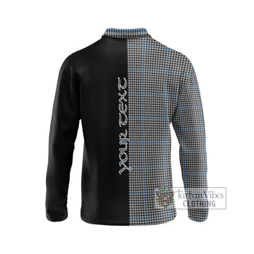 Gladstone Tartan Long Sleeve Polo Shirt with Family Crest and Half Of Me Style - Tartanvibesclothing Shop